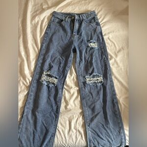 SHEIN Blue Distressed Women Jeans